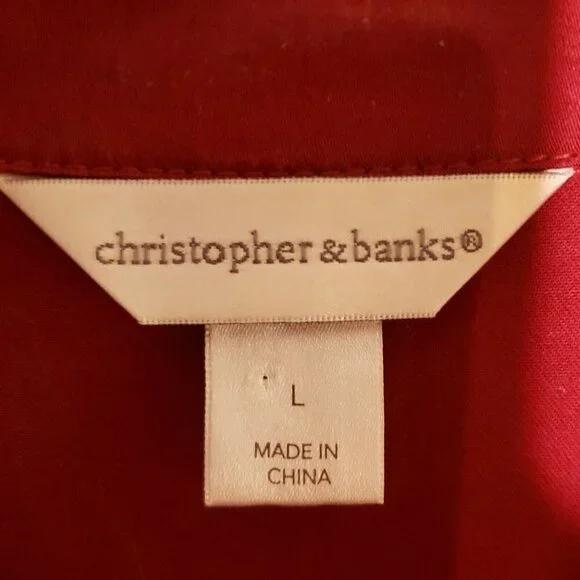 Christopher & Banks Womens Maroon Full Zip Lightweight Bmvest Large - Picture 5 of 7